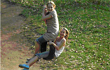 Osterfreizeit 2009 (Bild: Auf der Seilbahn